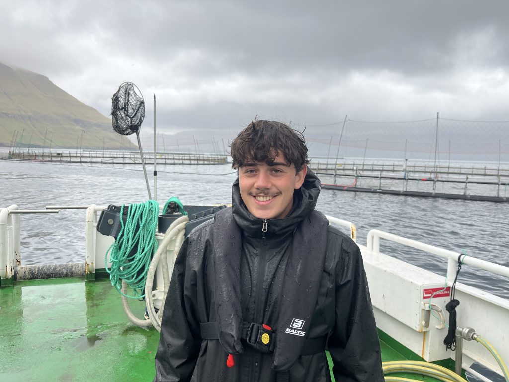 Johann Asmus León '26 on a boat in the Faroe Islands